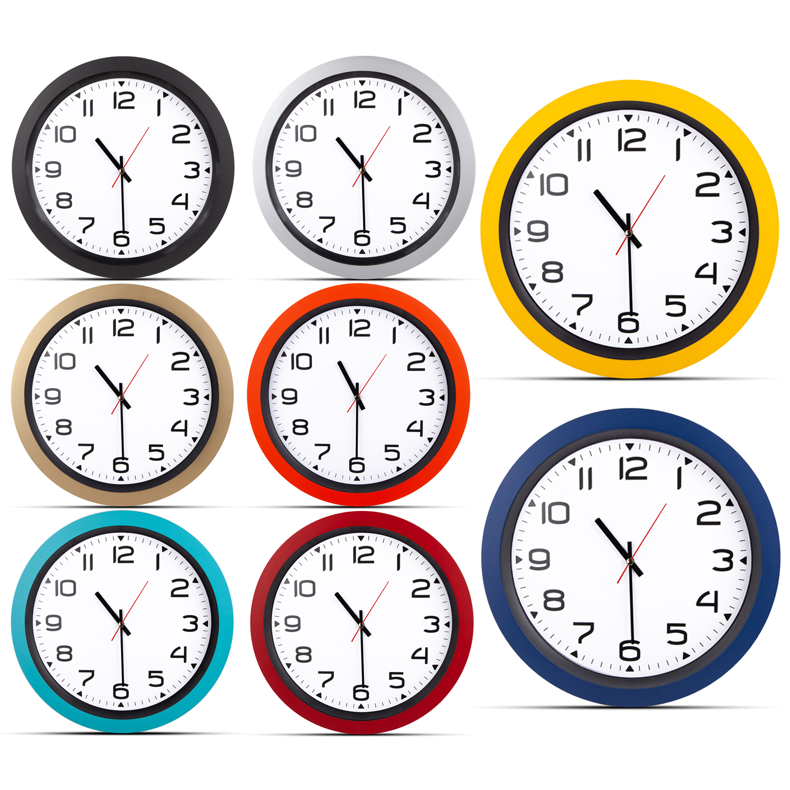 HERA SİYAH PLASTİK KASA DUVAR SAATİ (350MM)