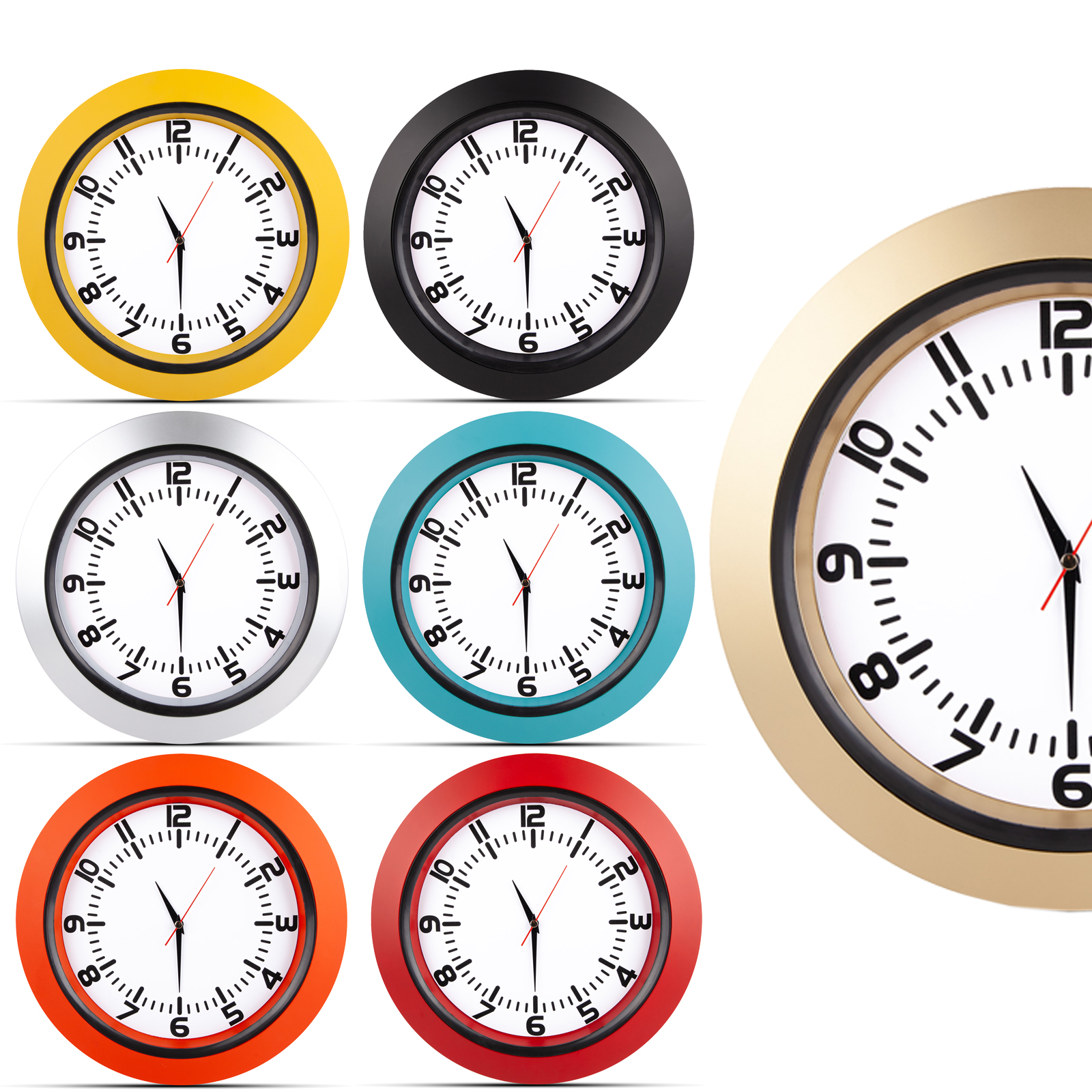 UMAY SİYAH PLASTİK KASA DUVAR SAATİ (350 MM)