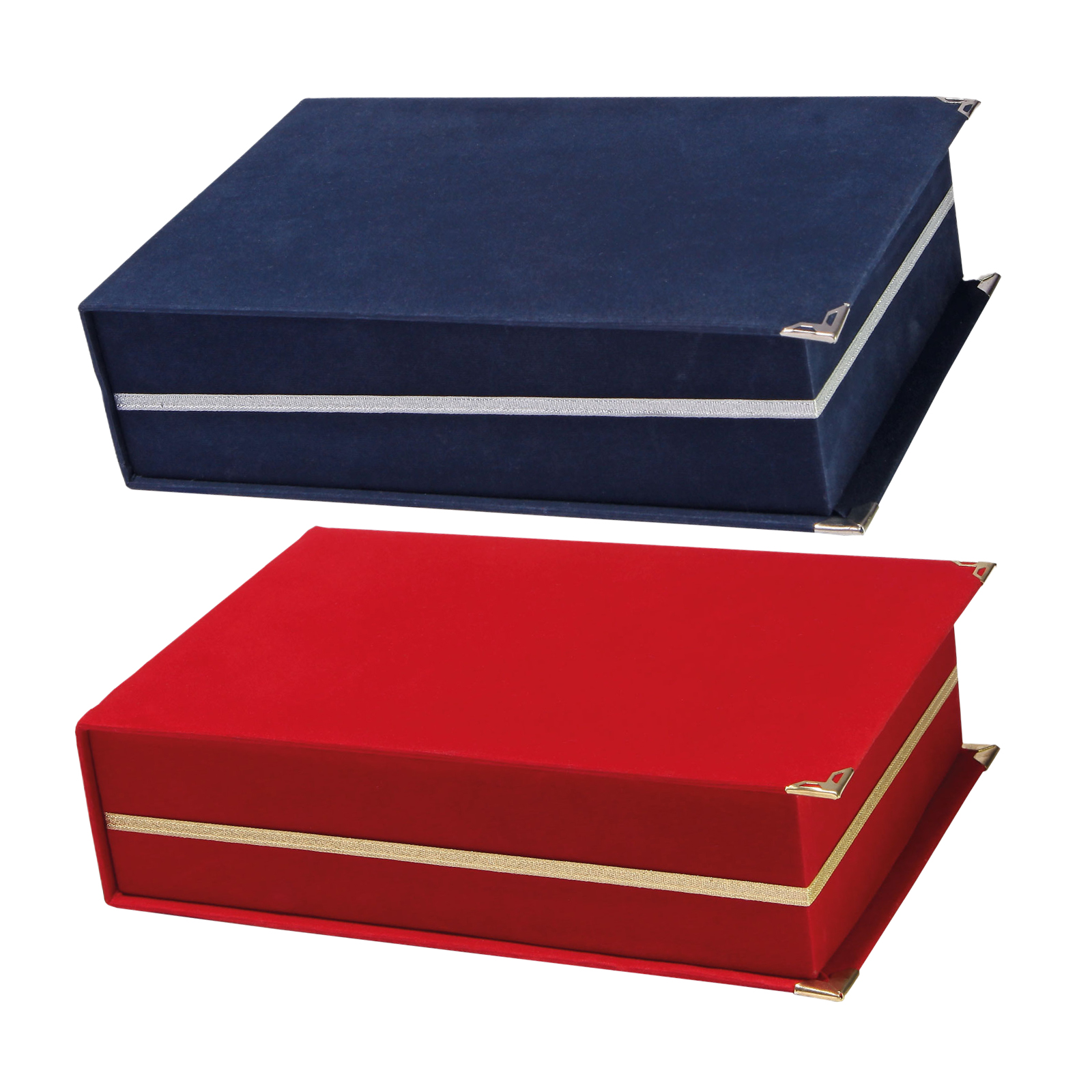 KAŞMİR LACİVERT KADİFE PLAKET KUTUSU (14X24 CM)