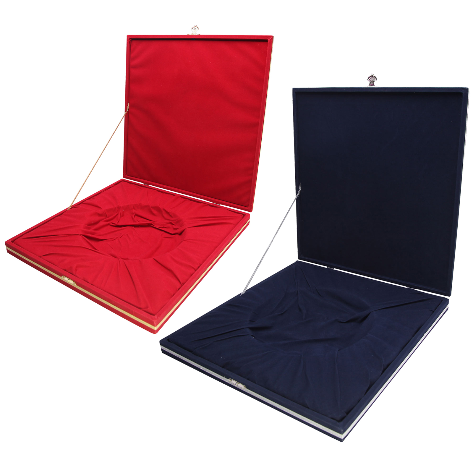 DENİM KIRMIZI KADİFE TABAK KUTUSU (27X27 CM)