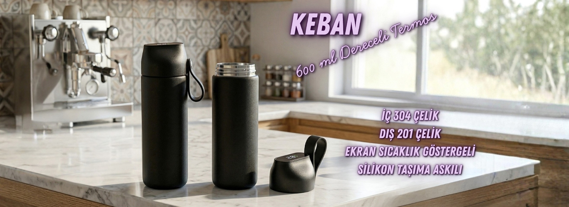 KEBAN 600 ML DERECELİ TERMOS