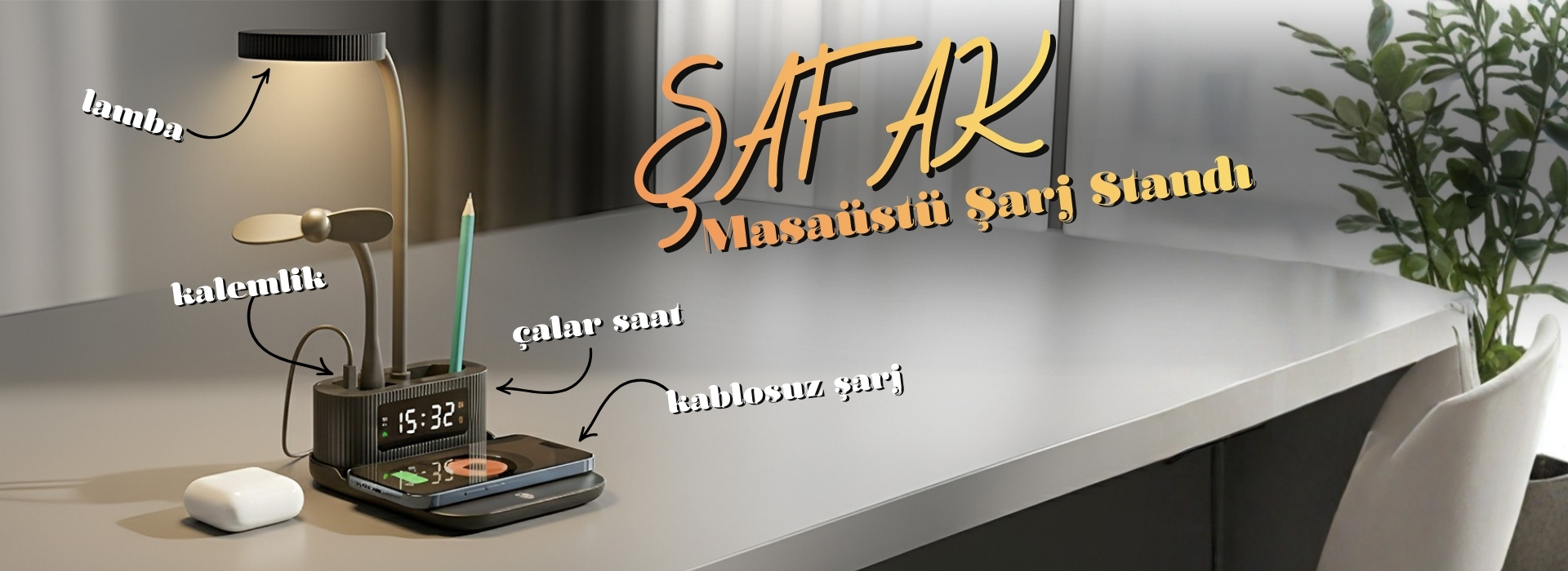 ŞAFAK KABLOSUZ ŞARJ STANDI
