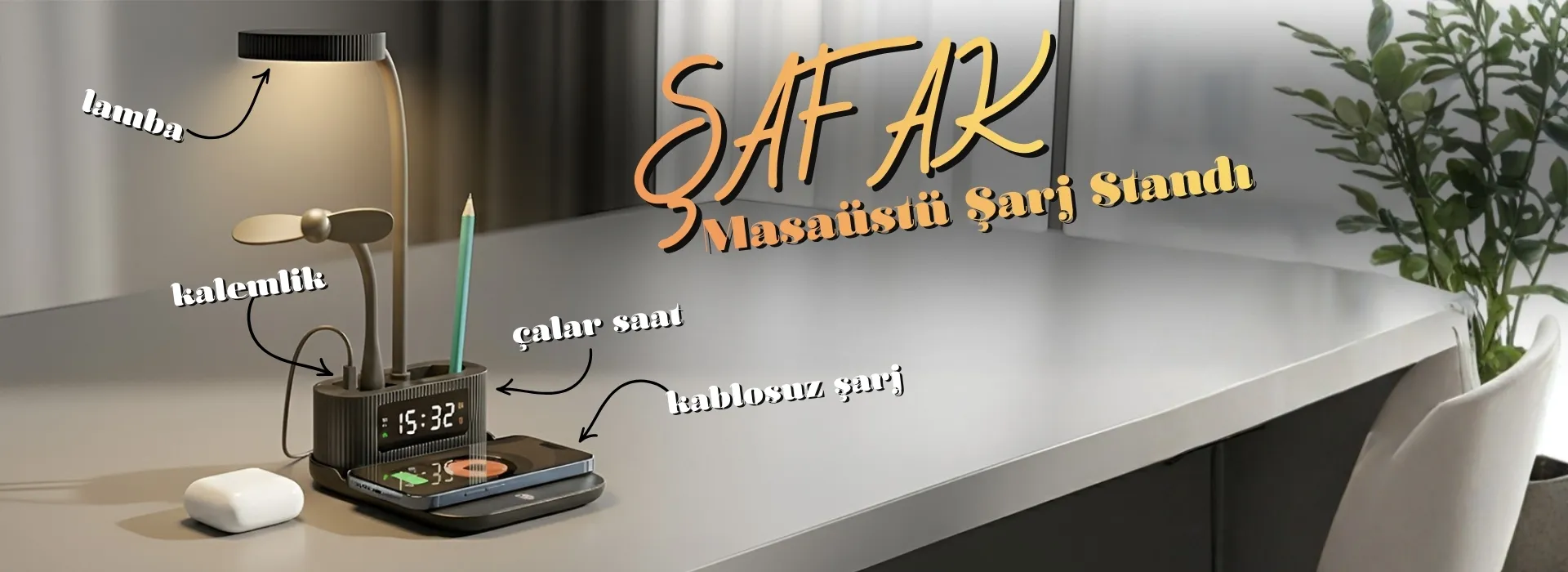 ŞAFAK KABLOSUZ ŞARJ STANDI