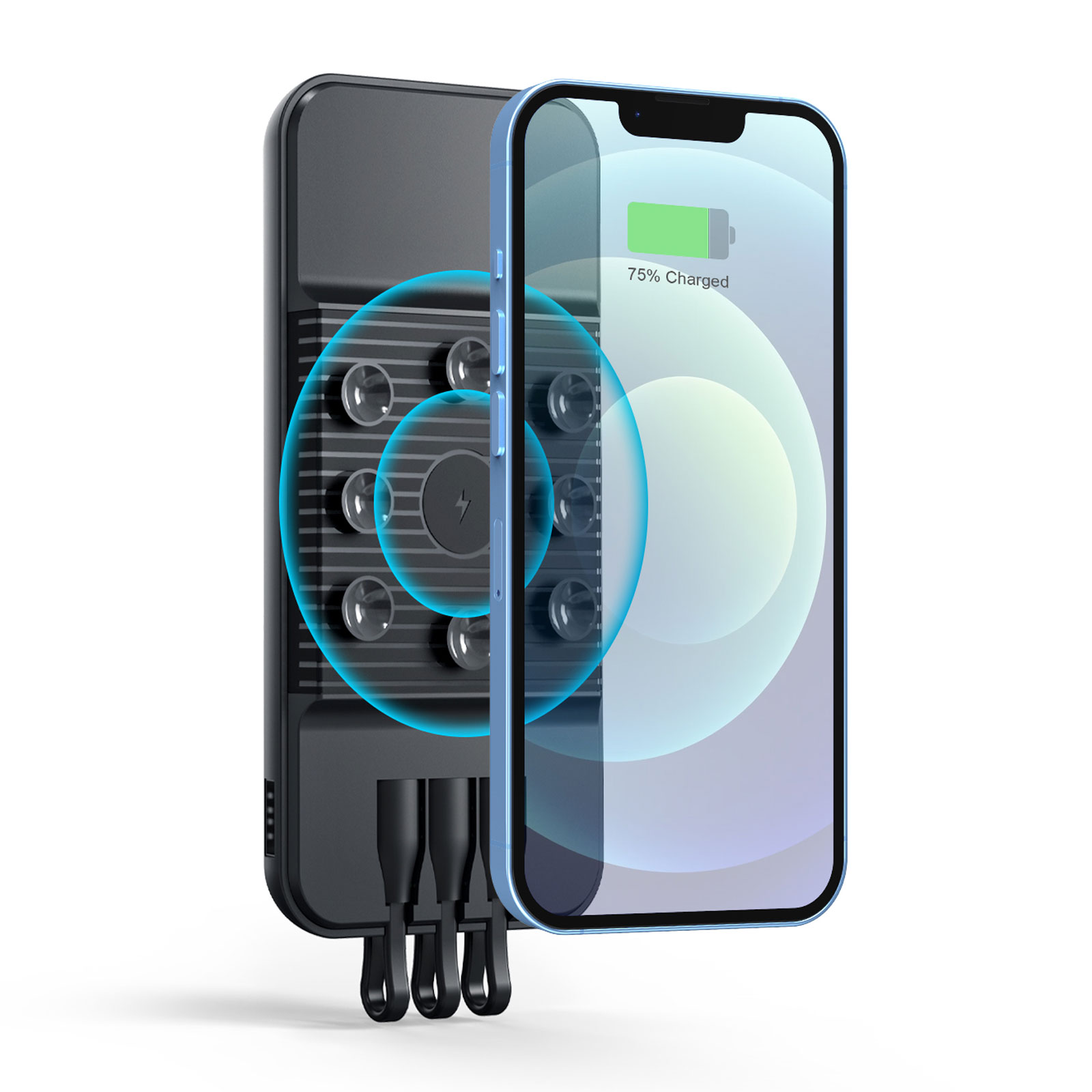 ÇİRİŞ 10.000 MAH SİYAH WIRELESS STANDLI POWERBANK - Resim 4