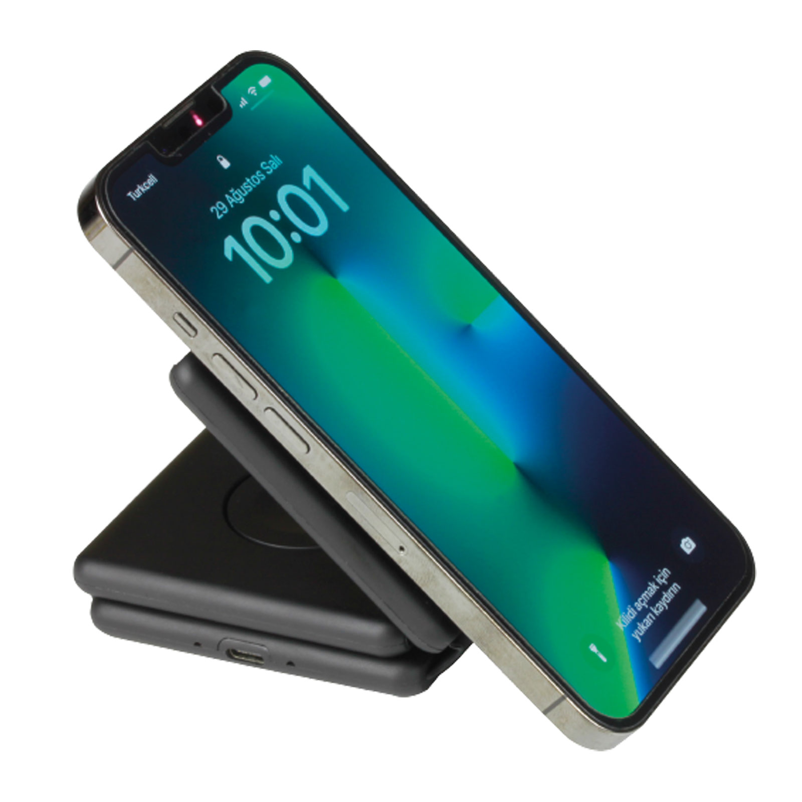 SALKIM SİYAH 3 LÜ WİRELESS ŞARJ STANDI - Resim 3