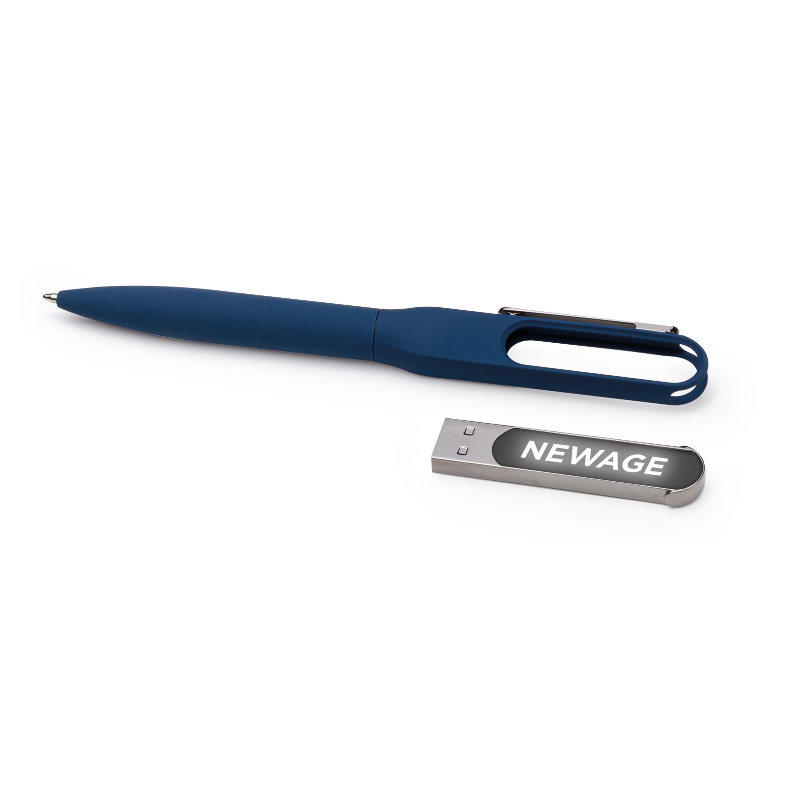 BİGA LACİVERT USBLİ METAL TÜKENMEZ KALEM