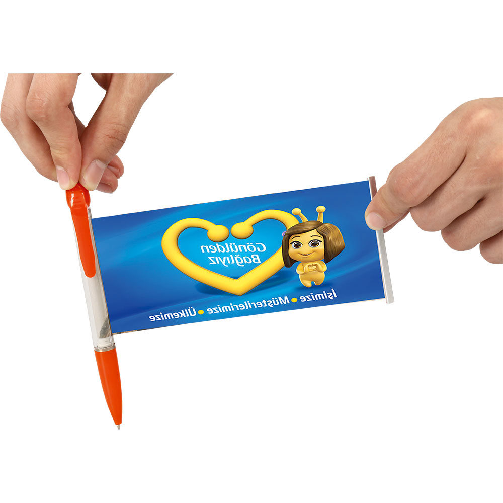 GEVAŞ YEŞİL PLASTİK TÜKENMEZ BANNER KALEM  - Resim 2