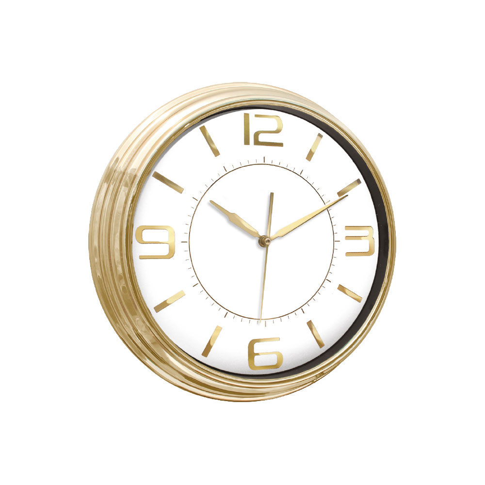 5036243 SEZAR401 ALTIN-BEYAZ METALİZE ÇERÇEVE DUVAR SAATİ (380 MM)